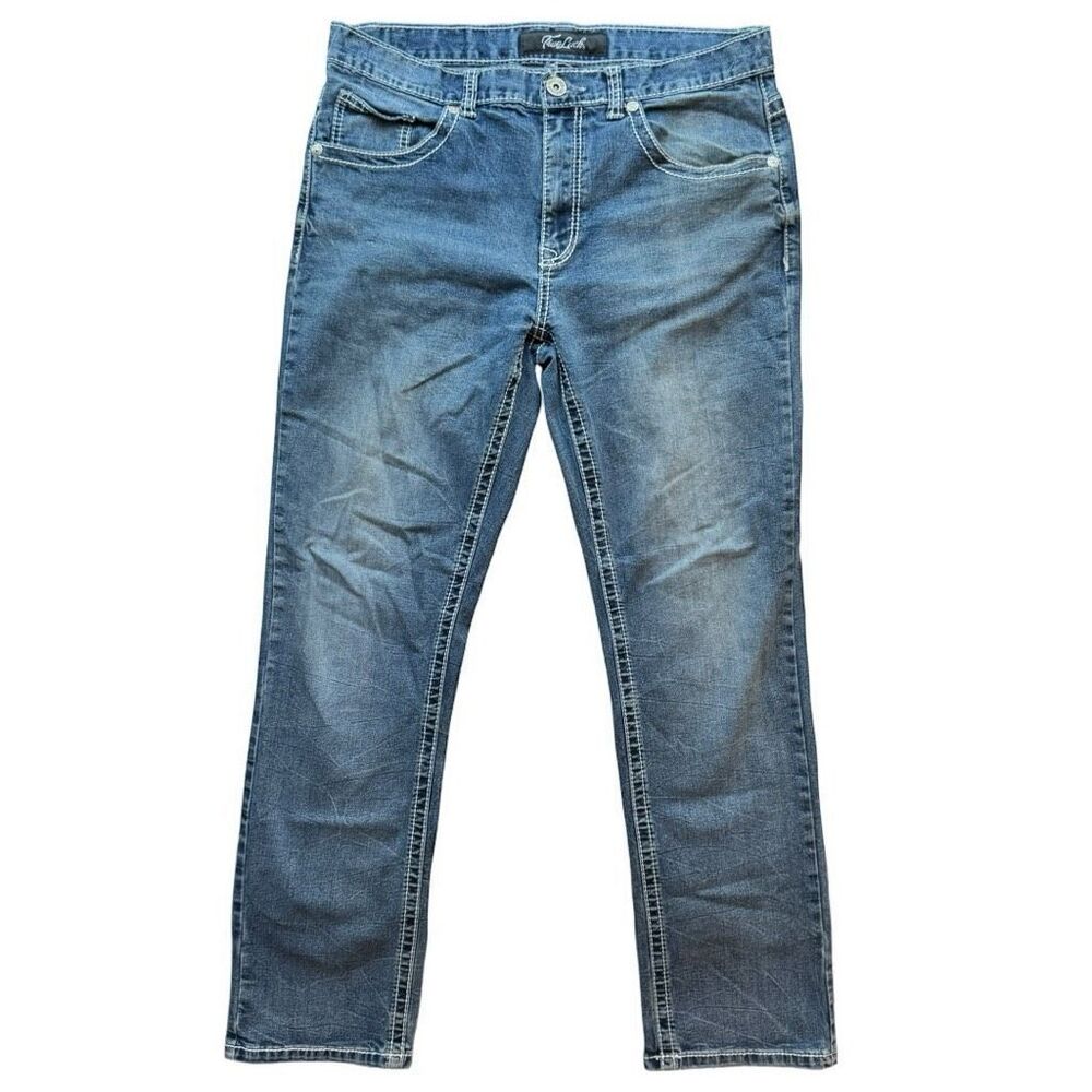 True Luck Men's Blue Denim Straight Leg Jeans Size 34x32